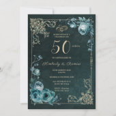 50 Aniversario Bloemen Vintage Kaart (Voorkant)