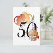 50 ANIVERSARIO O CUMPLEAÑOS KAART (Staand voorkant)