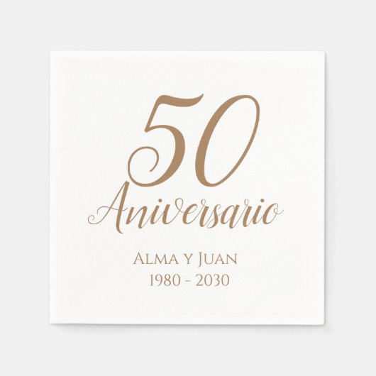 50 Aniversario Spaans 50ste Jubileum Napkin Servet (Voorkant)
