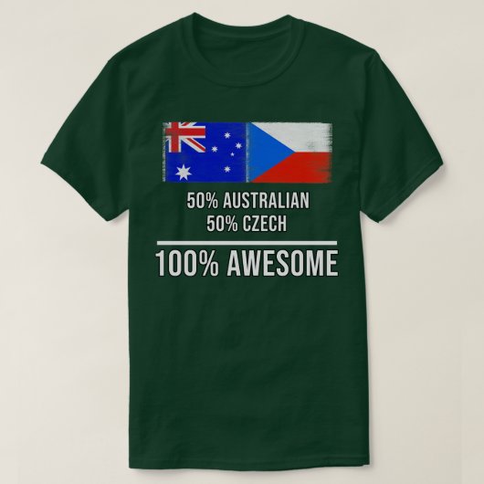 50 Australisch 50 Tsjechisch 100 Geweldige Gift vo T-shirt (Design voorkant)