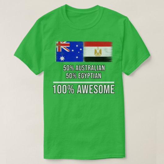 50 Australische 50 Egyptische 100 Geweldige Gift v T-shirt (Design voorkant)
