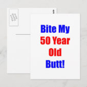 50 Bijt op mijn kont Briefkaart (Voorkant / Achterkant)