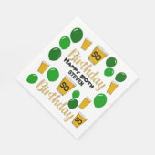 50 birthday beers and green balloons Paper Napkin Servet (Hoek)