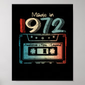 50 Birthday Gifts Year Old Made in 1972 Poster (Voorkant)