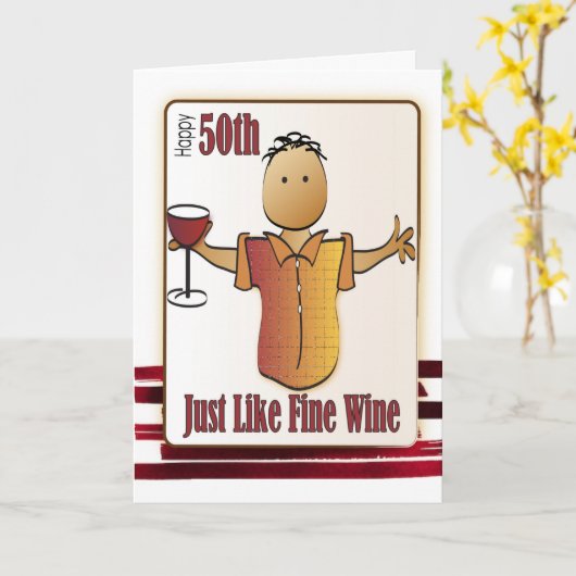 50 Birthday Kaart voor Man - Funny and Classy (Gele Bloem)