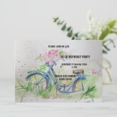 50 'Birthday party' Dames fiets in het voorjaar Kaart (Staand voorkant)