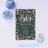 50 Birthday Program Roos Gold Glitter Menu Emerald (Enkel)