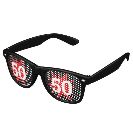 50 Birthday retro Shades / Fun Party Sunbril Retro Zonnebril (Gekanteld)