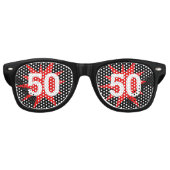 50 Birthday retro Shades / Fun Party Sunbril Retro Zonnebril (Voorkant)
