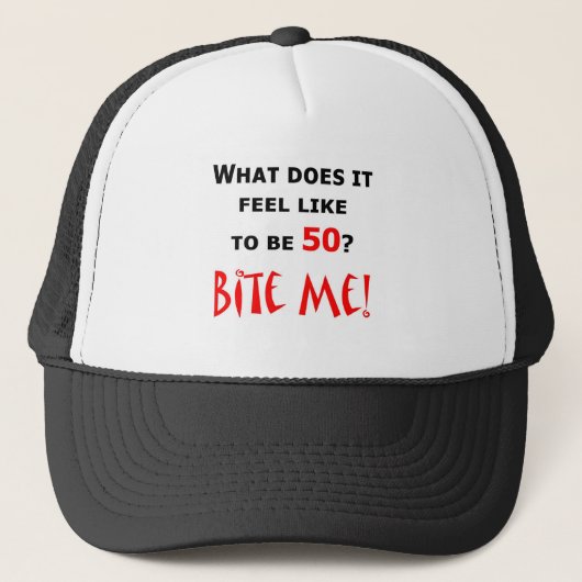 50 Bite me! Trucker Pet (Voorkant)