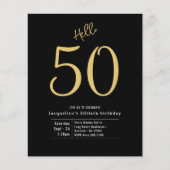 50 Black Gold Budget 50e verjaardag uitnodiging Flyer (Voorkant)