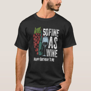 50 boete als wijn 50 jaar oud verjaardag meisje 50 t-shirt