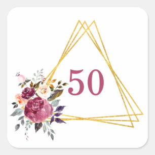 50 Boho Gold geometrisch Vierkante Sticker