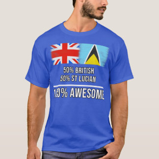 50 Brits 50 St Lucian 100 Geweldige Cadeau voor St T-shirt