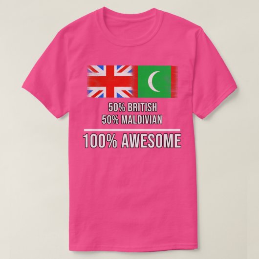 50 Britse 50 Maldivische 100 Geweldige Gift voor M T-shirt (Design voorkant)
