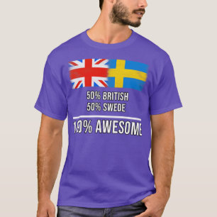 50 Britse 50 Zweedse 100 Geweldige Gift voor Zweed T-shirt