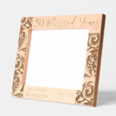50 bruiloft Jubileum gezegende jaren Bloemengrens Gegraveerde Lijstjes (Links)