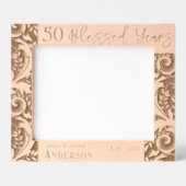 50 bruiloft Jubileum gezegende jaren Bloemengrens Gegraveerde Lijstjes (Voorkant)