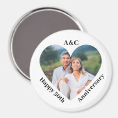 50 bruiloft Jubileum paar Keepsake hart foto Magneet (Voorkant / Achterkant)