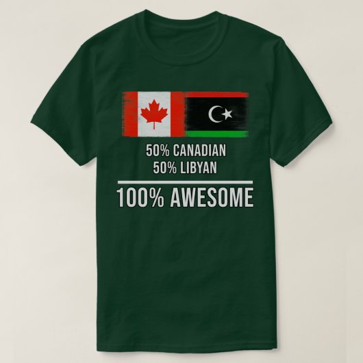 50 Canadees 50 Libyan 100 Geweldige Gift voor Liby T-shirt (Design voorkant)