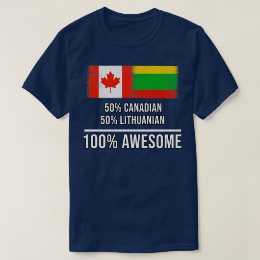 50 Canadees 50 Litouws 100 Geweldige cadeau voor L T-shirt (Design voorkant)