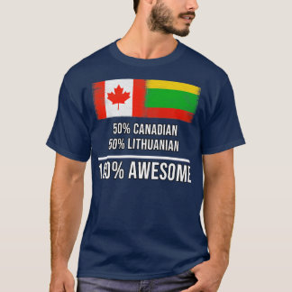 50 Canadees 50 Litouws 100 Geweldige cadeau voor L T-shirt