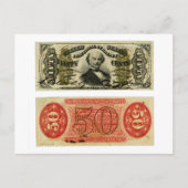 50 Cent Fractional Currency Francis Spinner Briefkaart (Voorkant)
