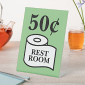 50 Cents voor openbaar toilet wc papier rol Reclamebord Met Voetstuk (Insitu)