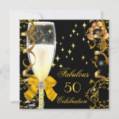 50 Champagne Gold Black, feestdag feestdag Kaart (Voorkant)