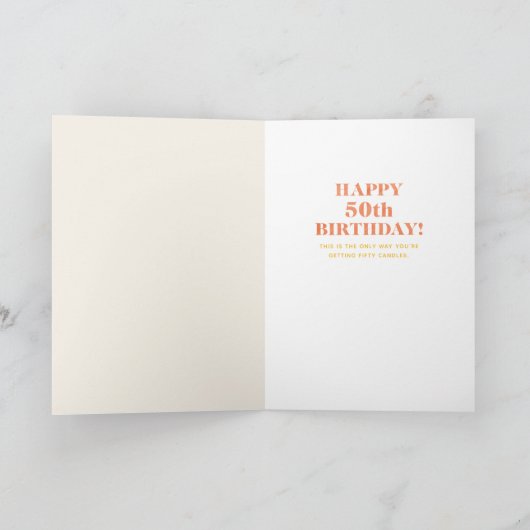 50 Colorful Candles Birthday Card Kaart (Binnen)