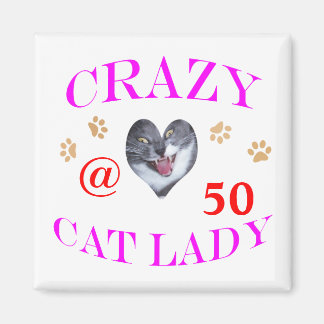 50 Crazy Cat Lady Magneet