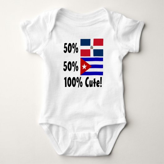 50% Cubaan 50% Dominicaanse 100% Cute Romper (Voorkant)