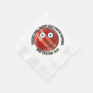 50 Custom Cricket Ball Party BLUE EYES Happy Face Servet