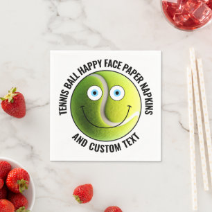 50 Custom Tennis Theme Party BLUE EYES Happy Face Servet