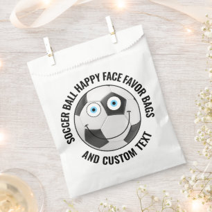 50 Custom Voetbal Thema Party BLUE EYES Happy Face Bedankzakje