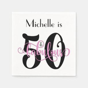 50 & de Fabelachtige Zwarte en Roze Verjaardag van Servet