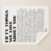 50 dingen waar we van houden bij je sjabloon Birth Sherpa Deken (Voorkant (horizontaal))