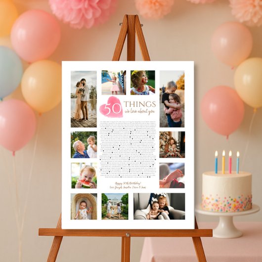 50 dingen waar we van houden bij je waterverf hart poster