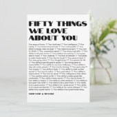 50 dingen waar we van houden, sjabloon Birthday Kaart (Staand voorkant)