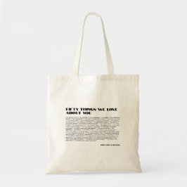 50 dingen waar we van houden, sjabloon Birthday Tote Bag