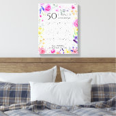 50 dingen waar we van houden, waterverf bloemen mo canvas afdruk (Insitu (Slaapkamer))