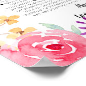 50 dingen waar we van houden, waterverf bloemen mo poster (Hoek)