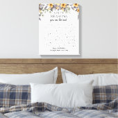 50 dingen waar we van houden, zilvergele bloemen canvas afdruk (Insitu (Slaapkamer))