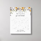 50 dingen waar we van houden, zilvergele bloemen canvas afdruk (Voorkant)