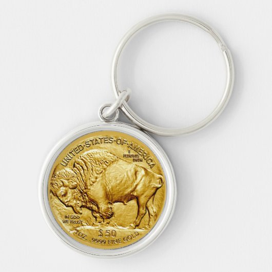 50 Dollar US Buffalo Goudstuk  Sleutelhanger (Voorkant)