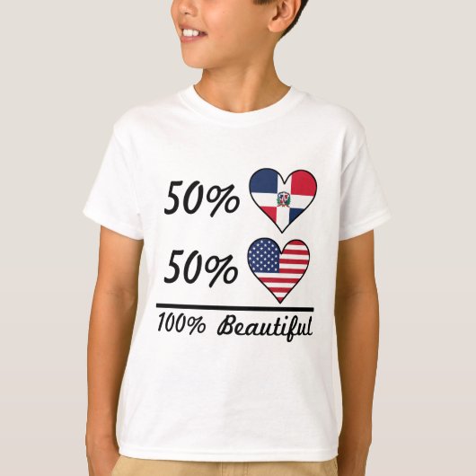50% Dominicaanse 50% Amerikaanse 100% mooie T-shirt (Voorkant)