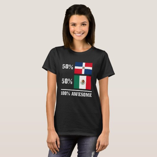50 Dominicaanse Republiek 50 Mexicaanse vlaggeprid T-shirt (Voorkant volledig)