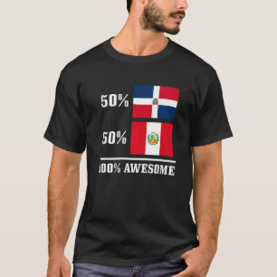 50 Dominicaanse Republiek 50 Peruaanse Vlaggenprid T-shirt
