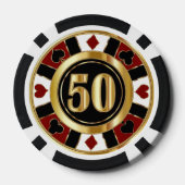 50 Donkerrode Casino Chip Las Vegas (Achterkant)
