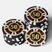 50 Donkerrode Casino Chip Las Vegas (Opstapeling)